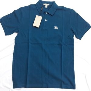 Burberry Men Nwt Polo Cotton Solid Casual
